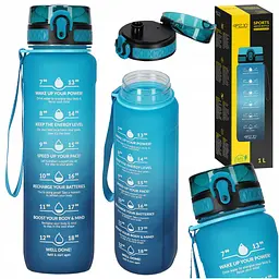 Пляшка для води спортивна 4FIZJO 1000 мл 4FJ0631 Sky Blue/Blue (P-5905973400763) - мініатюра 9