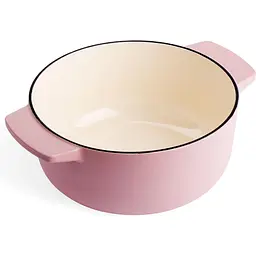 Каструля KitchenAid Cast Iron чавунна з кришкою 26 см 5.2 л суха троянда (CC007431-001) - мініатюра 4