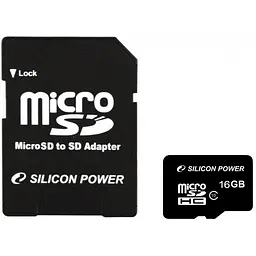 Карта пам'яті Silicon Power 16Gb MicroSD class 10 (SP016GBSTH010V10SP)