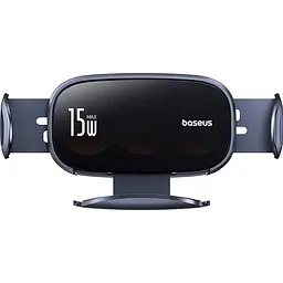 Автотримач для телефона з БЗП Baseus LightChaser Series Triple-Coil Wireless Charging Electric Car Mount Cluster чорний - мініатюра 3