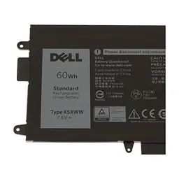 Акумулятор до ноутбука Dell Latitude 7390 K5XWW, 7500mAh (60Wh), 4cell, 7.6V, Li-ion (A47682) - мініатюра 2