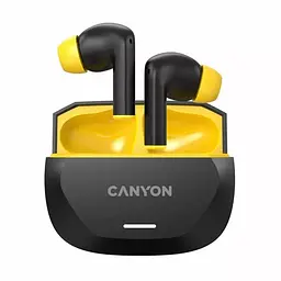 Навушники Canyon Hexagon 7 TWS ANC+ENC із бездротовим заряджанням чорно-жовті (CNS-TWS7BY)