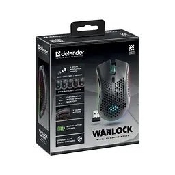 Бездротова ігрова миша Defender Warlock GM-709L RGB (2400dpi) 8-кнопок Чорна - мініатюра 9