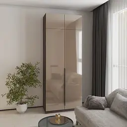 Шафа 2-дверна з антресоллю MebelStar Оскар Gloss BL-B, комплект полиць 100x52x260 см Дуб рістрето/Латте (MBS-5398)