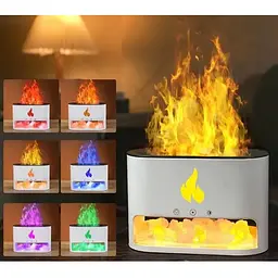 Лампа зволожувач повітря Docsal Flame 3в1 з ультразвуковим зволоженням і соляним камінням Білий