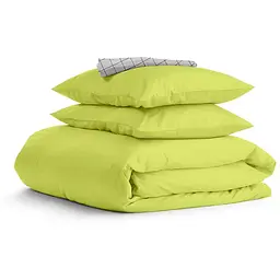 Комплект постільної білизни Cosas Lime CS7 Євро лайм (Ranfors70_Lime_El180x30-CellAshgrey_200)