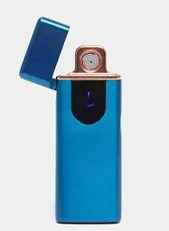 Зажигалка электронная GRAND USB спиральная аккумуляторная зарядка от microUSB синяя