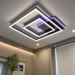 Стельова LED-люстра Diasha 2550BK LED 3color dimmer — чорна, 84 Вт, 55×55 см - мініатюра 2