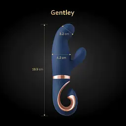 Вібратор-кролик Gvibe Gentley 19,9 см (синій) - мініатюра 8