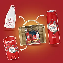 Подарунковий набір для чоловіків Old Spice Deep Sea: твердий дезодорант 50 мл + гель для душу 250 мл + лосьйон після гоління Captain 100 мл - мініатюра 3