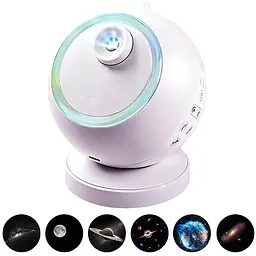 Проектор-нічник Meteor E25 with Bluetooth + 6 discs 2400 mAh White - мініатюра 2