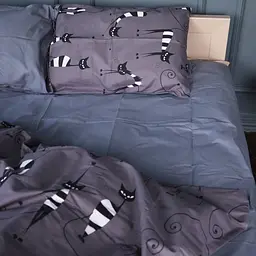 Комплект постільної білизни MirSon Бязь Night cats 110х140 см (2200011152004) - мініатюра 2