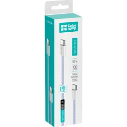 Дата кабель USB-C to USB-C 1.0m 60W 3.0А purple ColorWay (CW-CBPDCC061-PU) - мініатюра 8