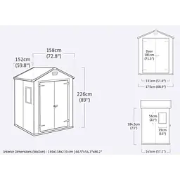 Сарай пластиковий Keter MANOR 6x5 м бежево-коричневий  - мініатюра 7