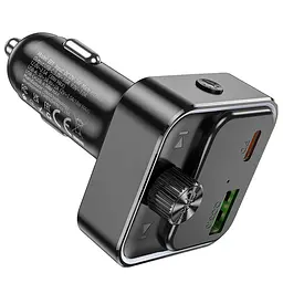 АЗП FM модулятор Hoco E81 Fantasy 30W (1USB-A/1C) Black - мініатюра 5