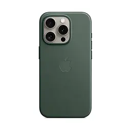 Чехол для Apple iPhone 15 Pro, FineWoven Case with MagSafe, зеленый, защитная накладка из материала FineWoven, противоударный, для iPhone, защита всего корпуса, поддержка беспроводной зарядки и MagSafe, (ARM71983) - мініатюра 5