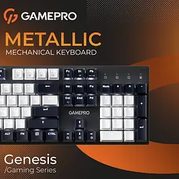 Клавіатура дротова GamePro Genesis Metallic Outemu Red Swithes USB Black (MK144B) - мініатюра 6