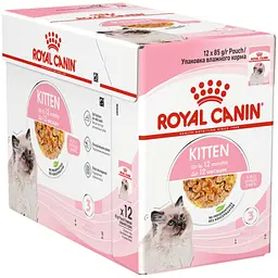 Набір вологого корму для кошенят Royal Canin Kitten Instinctive шматочки в желе 1.02 кг (12 шт. х 85 г)