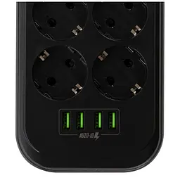 Мережевий фільтр живлення ColorWay CW-CHE64B, 6 розеток/4USB Black (CW-CHE64B) - мініатюра 8