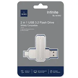 Флеш-накопичувач WIWU WI-FD003 Infinite 2in1 Type-C USB 3.2 - 512GB Silver - мініатюра 5