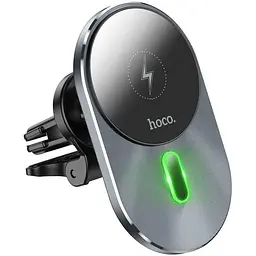 Автотримач для телефона з БЗП Hoco CA91 Magic magnetic wireless fast charging car holder сірий