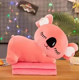 Дитяча м'яка іграшка "Коала" L1129(Pink) іграшка з пледом розмір 50 см - мініатюра 4