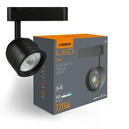 Світильник МАГНІТНИЙ трековий VIDEX LA76B 8.5W 4000K 48V Black VIDEX (28023-000) - мініатюра 2