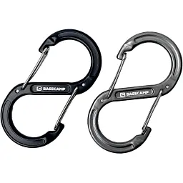 Карабін Base Camp Sigma 8 Wire Set 2шт Black Grey - мініатюра 2