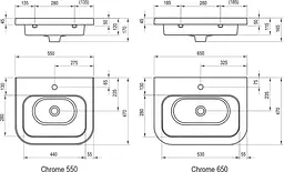 Умивальник Ravak Chrome Chrome 550 XJG01155000, Білий - мініатюра 6