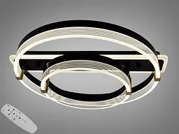 Стельова LED люстра біла 58 Вт два кільця димер ПДУ