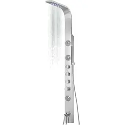 Душова панель Corsan Snake inox LED з виливом та термостатом S002TSLLEDW, Нержавіюча сталь