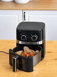 Аерофритниця безмасляна аерогриль Styleberg 1572G 7.5 л фритюрниця для сімейних обідів 1700 Вт Чорна - мініатюра 3