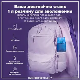 Пляшка для води ION8 1000 мл BPA Free Times To Drink (ЕКО пляшка) Blue &amp; Pink (I8RF1000PBPMOT) - мініатюра 6
