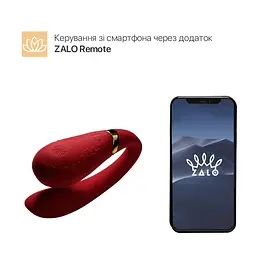 Смартвібратор для пар Zalo - Fanfan Bright Red - мініатюра 2