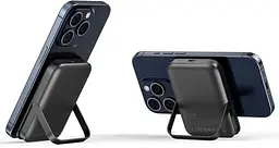 Зовнішній акумулятор магнітний XO PR242 5000mAh Magnetic wireless 15W з ніжкою підставкою U-shaped holder - мініатюра 2