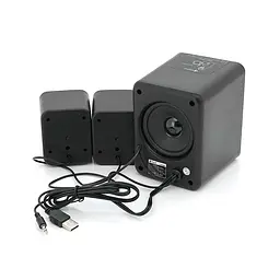 Колонки Kisonli U-3000BT, 5W+2x3W, USB/TF/BT/FM/AUX, с сабвуфером, DC: 5V, Black, BOX, Q40 - мініатюра 3