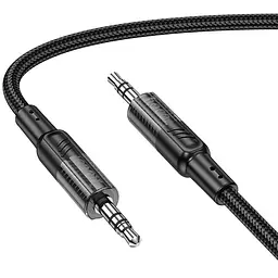 Аудіо кабель Aux Hoco UPA27 Spirit transparent (1.2m) Black - мініатюра 2