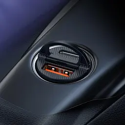 Автомобільний зарядний пристрій 1USB + Type-C Hoco NZ2 Link PD30W+QC3.0 Black + Cable Type-C to Type-C 1m - мініатюра 4