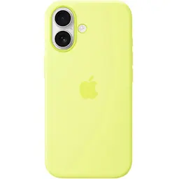 Чохол Silicone Case with Button, Animation & MagSafe для Apple iPhone 17 Neon Yellow AAA [153236] - мініатюра 2