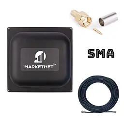 Комплект 4G антена панельна Marketnet Square SMA 21 dBi + Кабель 5D-FB 50 Ом