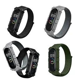 Ремінець Amazfeel для фітнес-браслета Mi Band 3, 4, 5, 6, 7 Armor design нейлоновий чорний - мініатюра 4