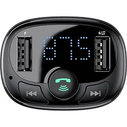 Автомобільний зарядний пристрій Baseus FM Launcher S-09 Standart Edition 2.4A 2USB black (CCMT000001) - мініатюра 2