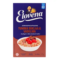 Каша швидкого приготування Elovena чорний шоколад та малина 210 г (35 г х 6 шт.) - мініатюра 3