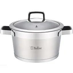 Каструля Bollire Palermo, з кришкою, срібляста, 24 см, 5,2 л (BR-2104) - мініатюра 2