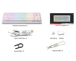 Клавіатура ігрова механічна Motospeed SK-66 Wireless White Hot Swap Gateron Blue - мініатюра 9
