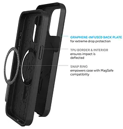 Оригінальний протиударний чохол із підставкою для iPhone 15 Pro Max ZAGG Gear4 Denali MagSafe Black 702312719 - мініатюра 6