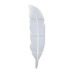 Дзеркальний декор Wall Sticker SW-00002505 акриловий самоклеючий Перо 6 шт. срібло