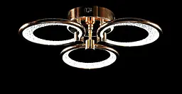 Люстра стельова LED Splendid Ray LT98120/3, 80W, золота, біла, сучасний стиль для дому - мініатюра 3