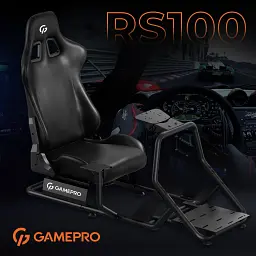 Крісло ігрове GamePro RS100 із кріпленням для керма, педалей та коробки передач Black (RS100) - мініатюра 3