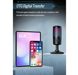 Цифровий конденсаторний мікрофон для запису Takstar GX-1 USB RGB - мініатюра 7